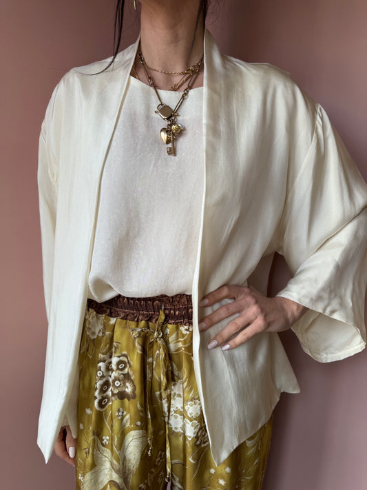 Kimono corto panna Wu Side