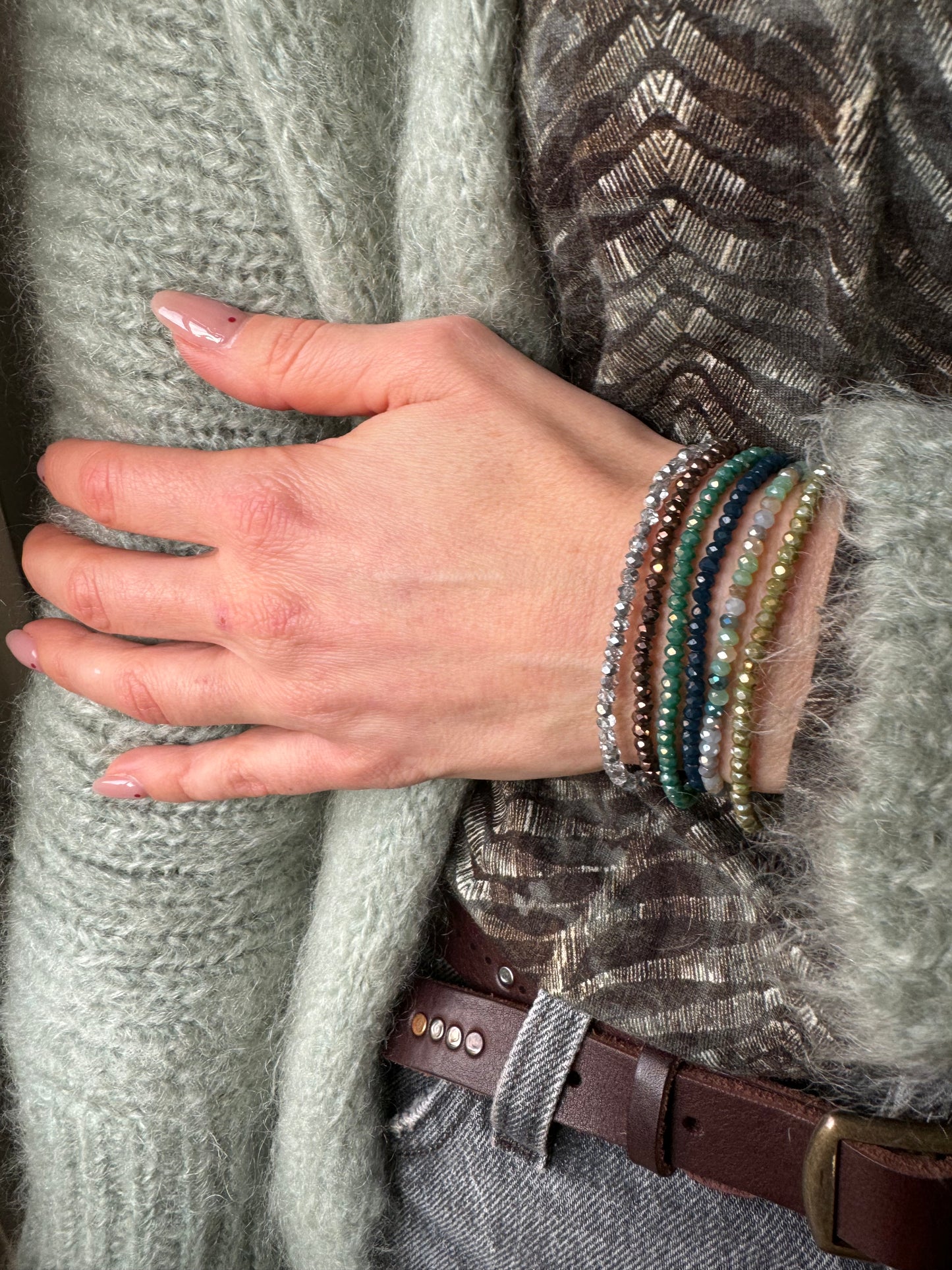 Bracciali cristallini elastici
