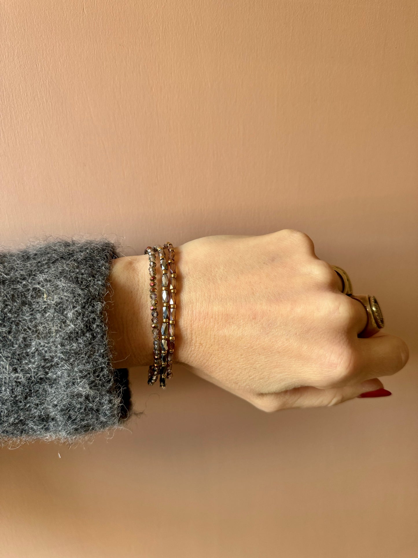 Set bracciali cristallini elastici