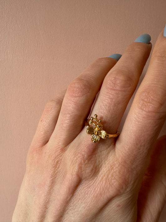 Anello fiore placcato oro