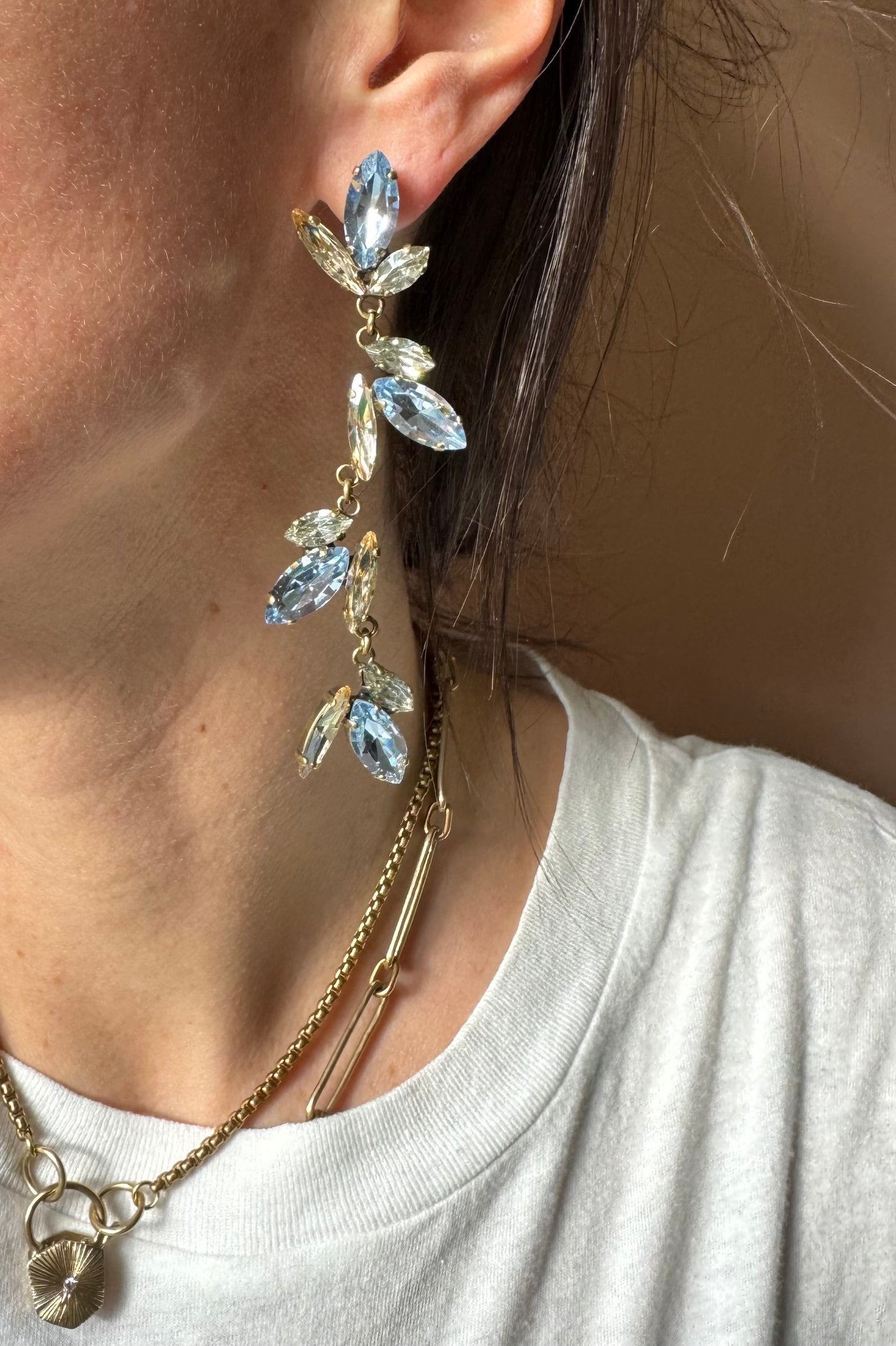Orecchini pendenti mix navette cielo Unique