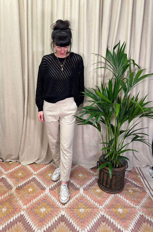 Pantaloni con elastico in vita beige BottegaChilometriZero