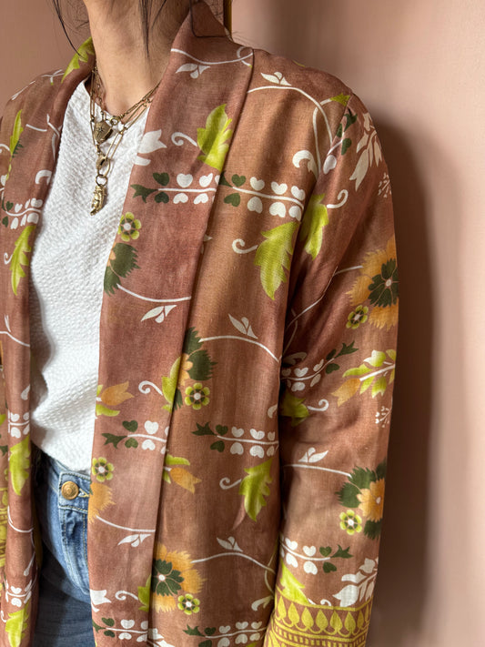 Kimono lungo tabacco WuSide