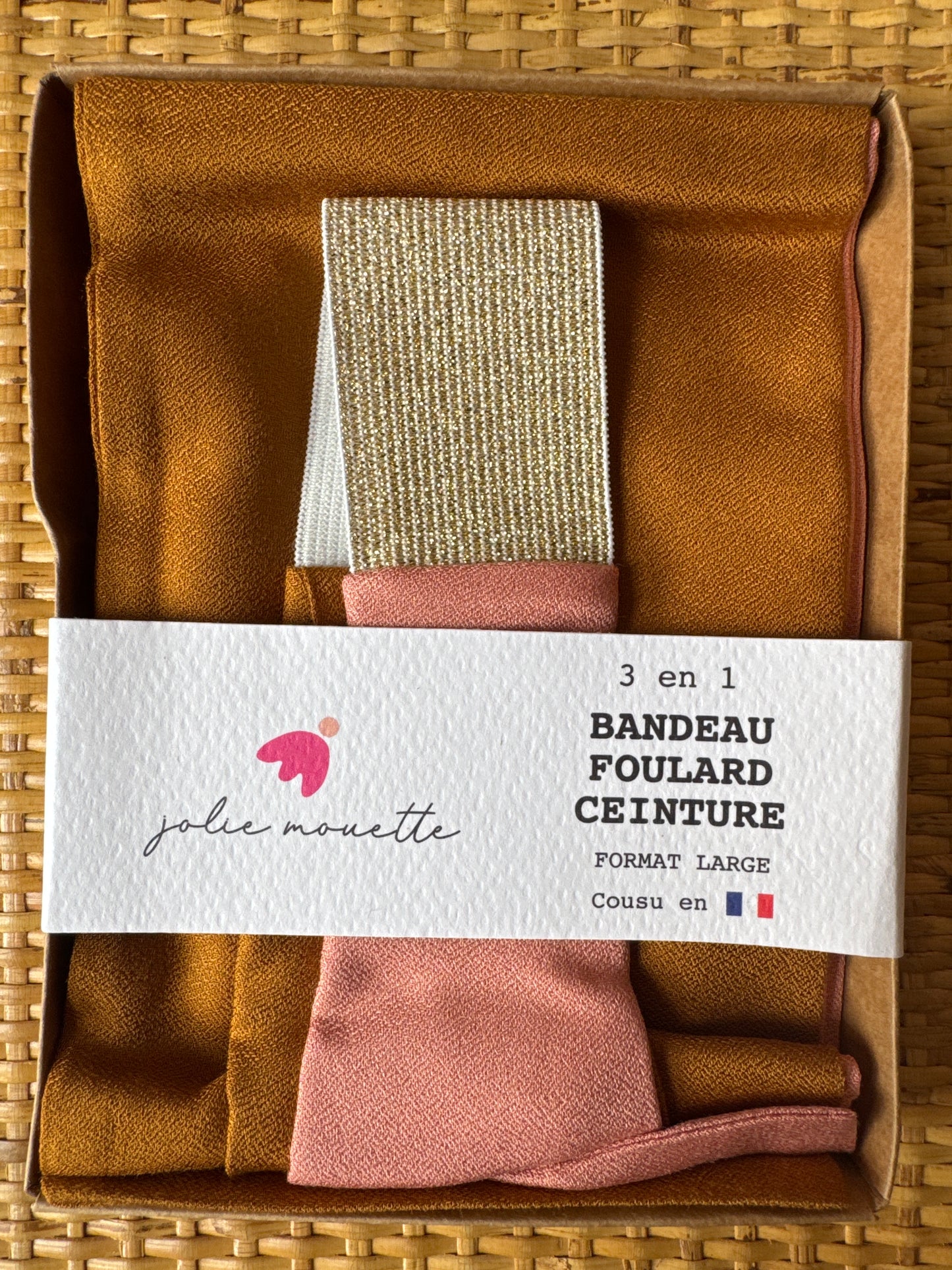 Fascia/cintura senape/rosa Jolie Mouette