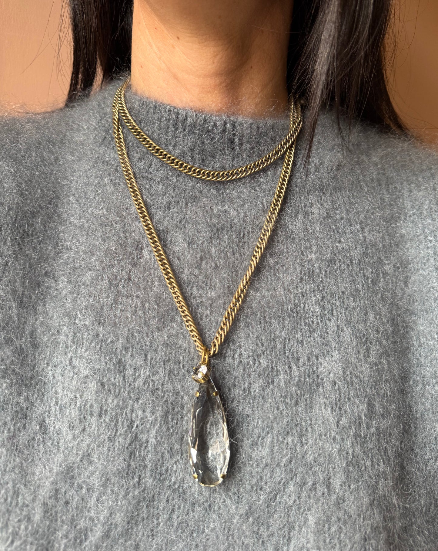 Collana ciondolo trasparente goccia Unique