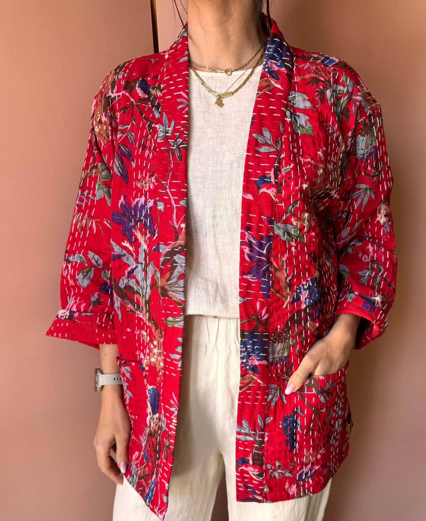Giacca/Kimono rosso taglia unica