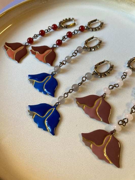 Orecchini fiore smaltato Unique