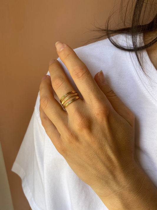 Anello Agata placcato oro