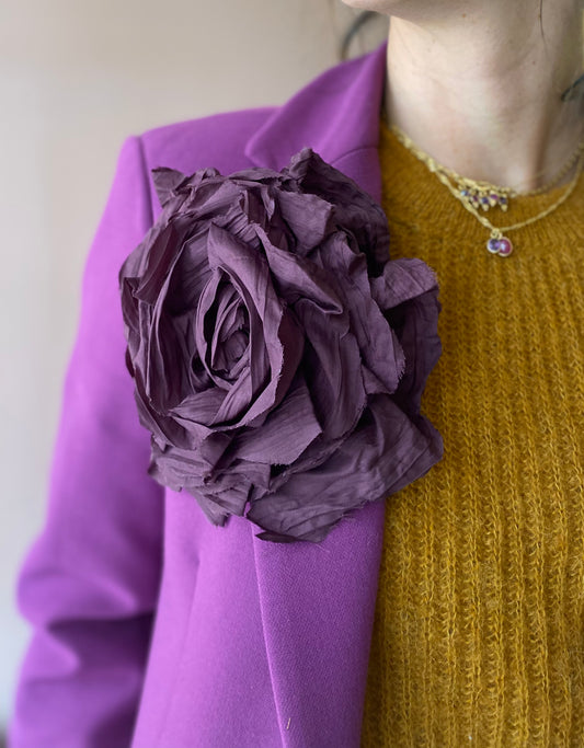 Spilla Peonia tessuto grande