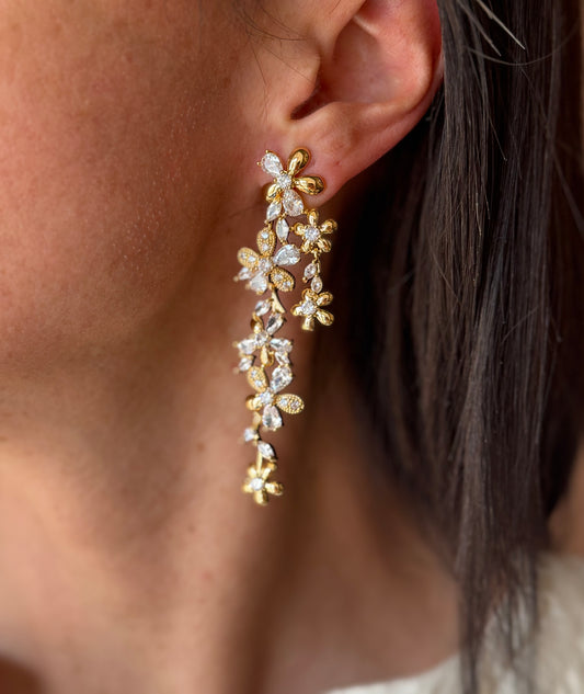 Orecchini cascata di fiori