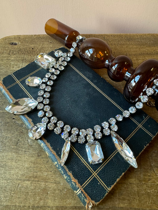 Girocollo doppio giro strass e mix castoni argento Unique