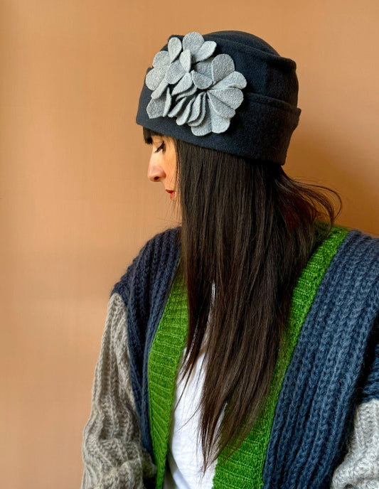 Berretto Cuore avio e polvere