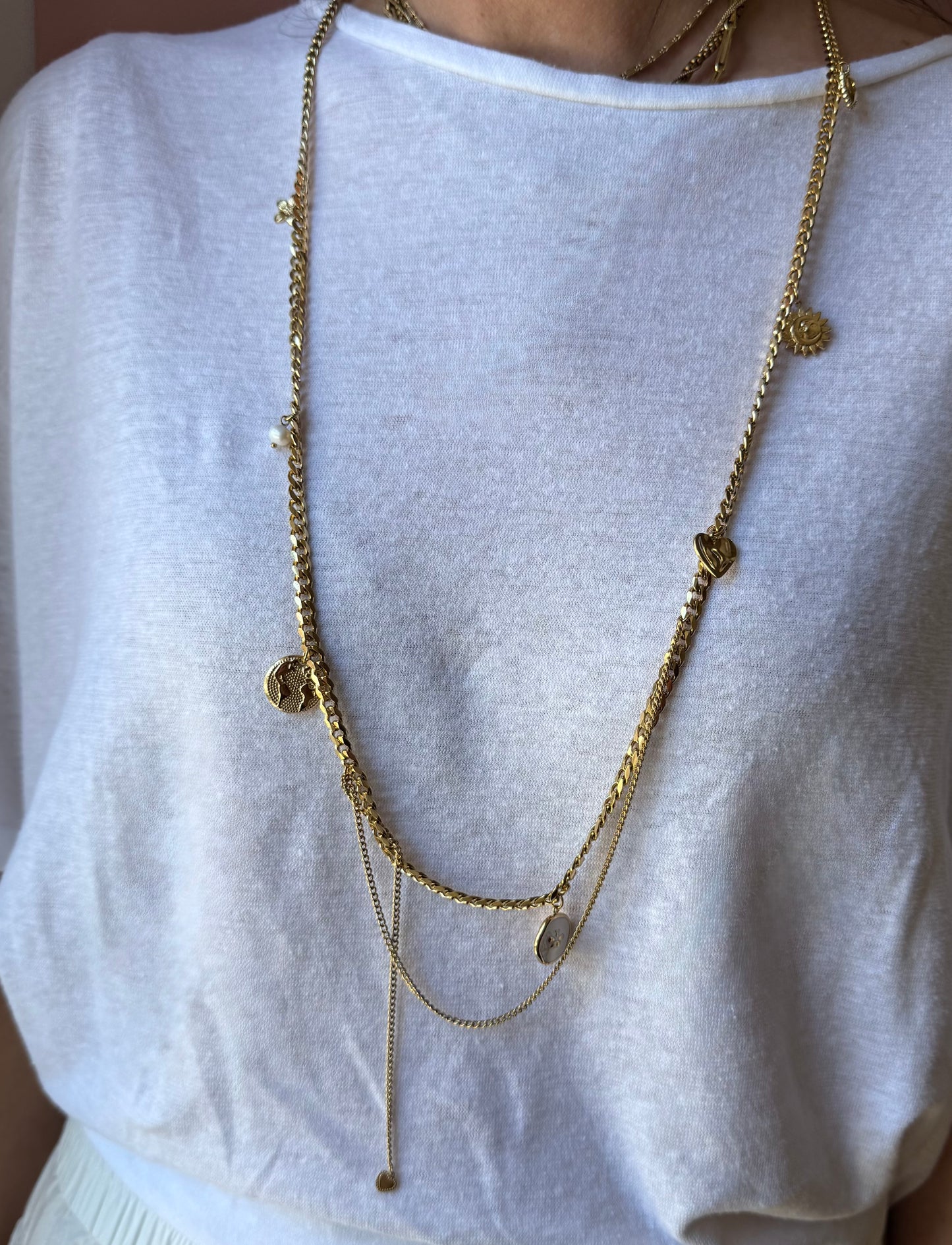 Collana lunga charms