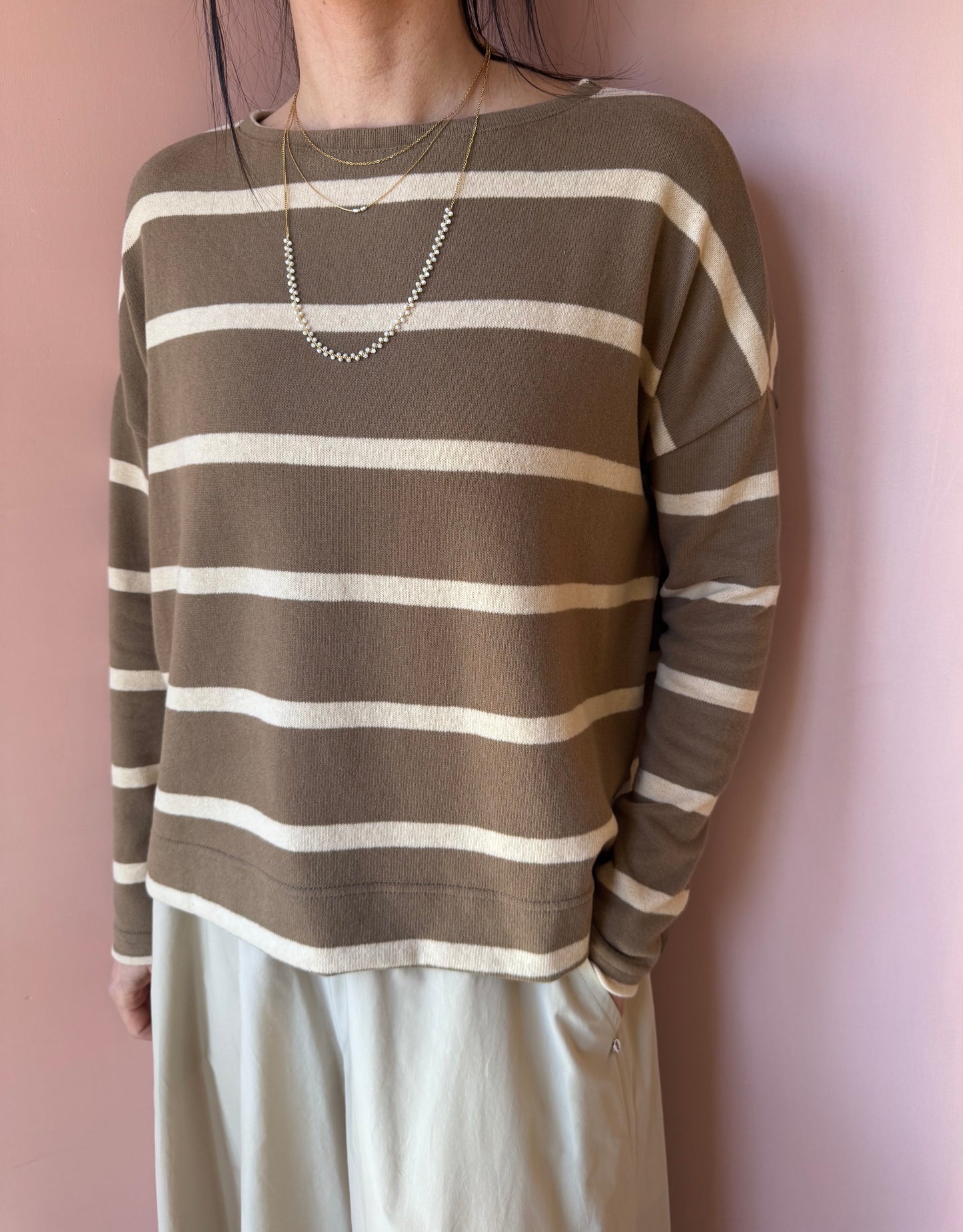 Maglia Alison righe cumino MamaB