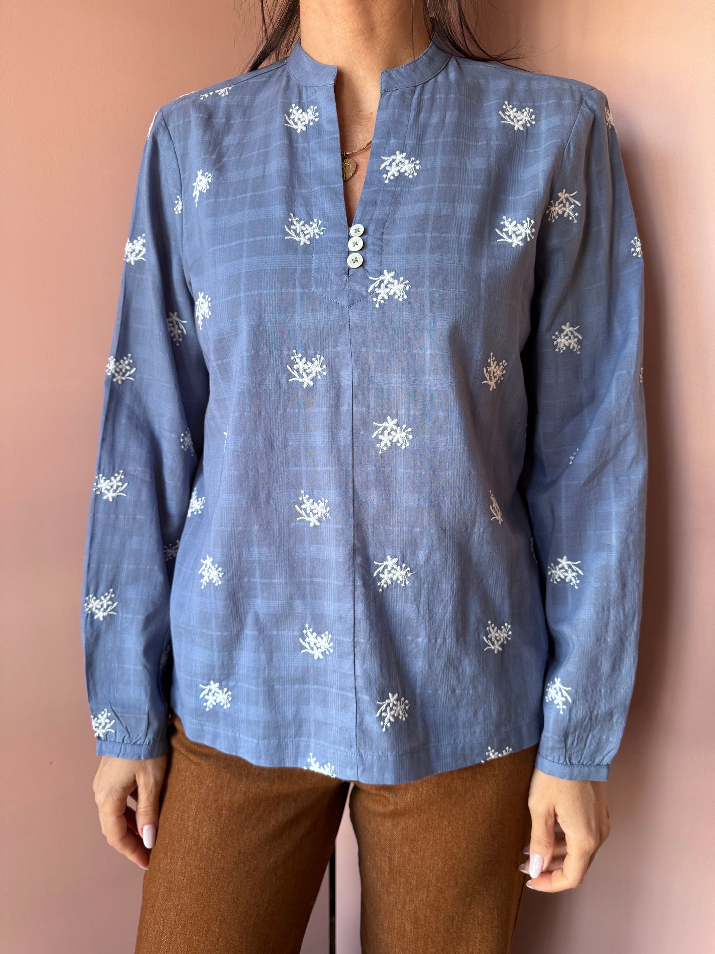 Camicia ricamata azzurro Nice Things