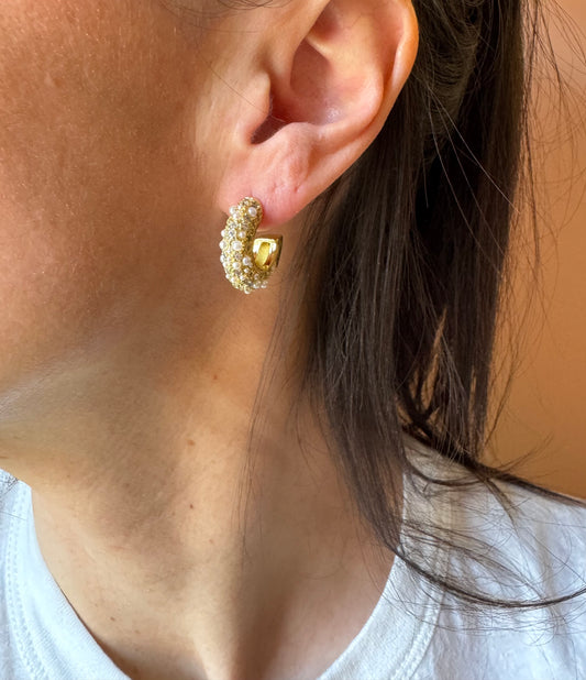 Orecchini cerchio perle