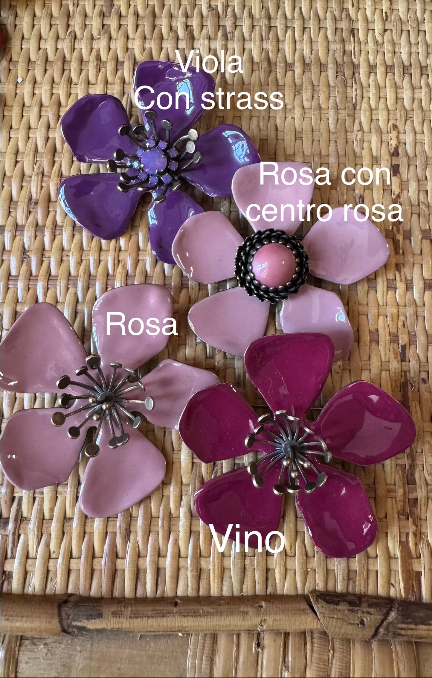 Spille fiore smaltato UNIQUE