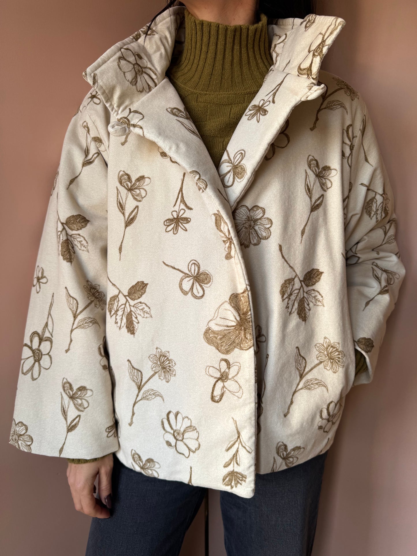 Giacca Imbottita fiori olio BottegaChilometriZero