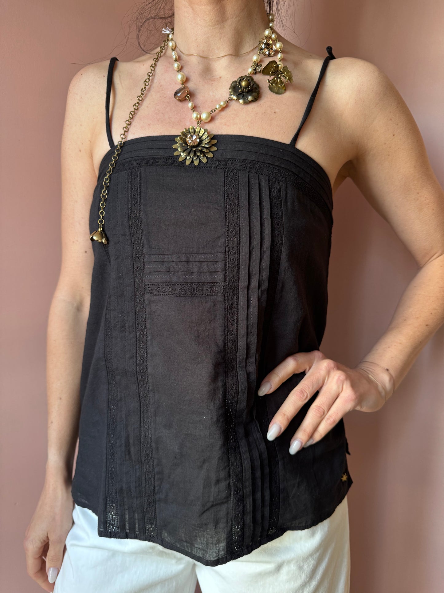 Top Tesme nero Des Petits Hauts