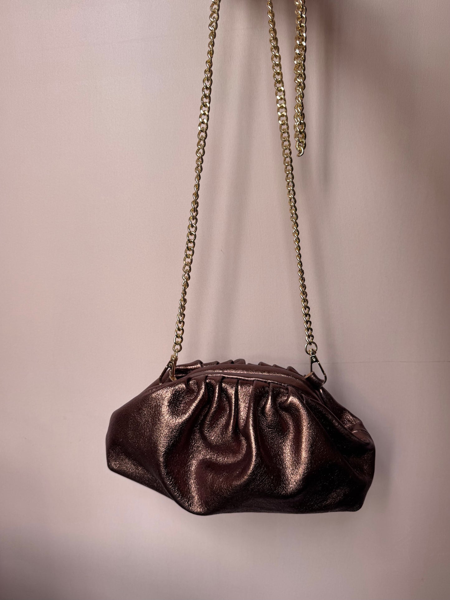 Borsette in pelle metallizzata