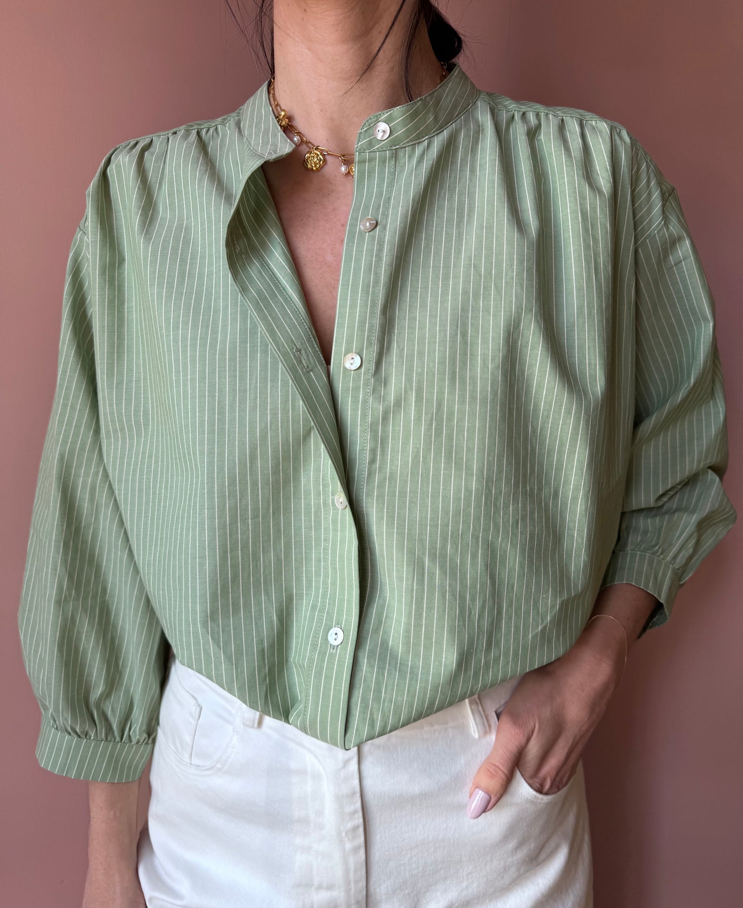 Camicia Righine verde NiceThings