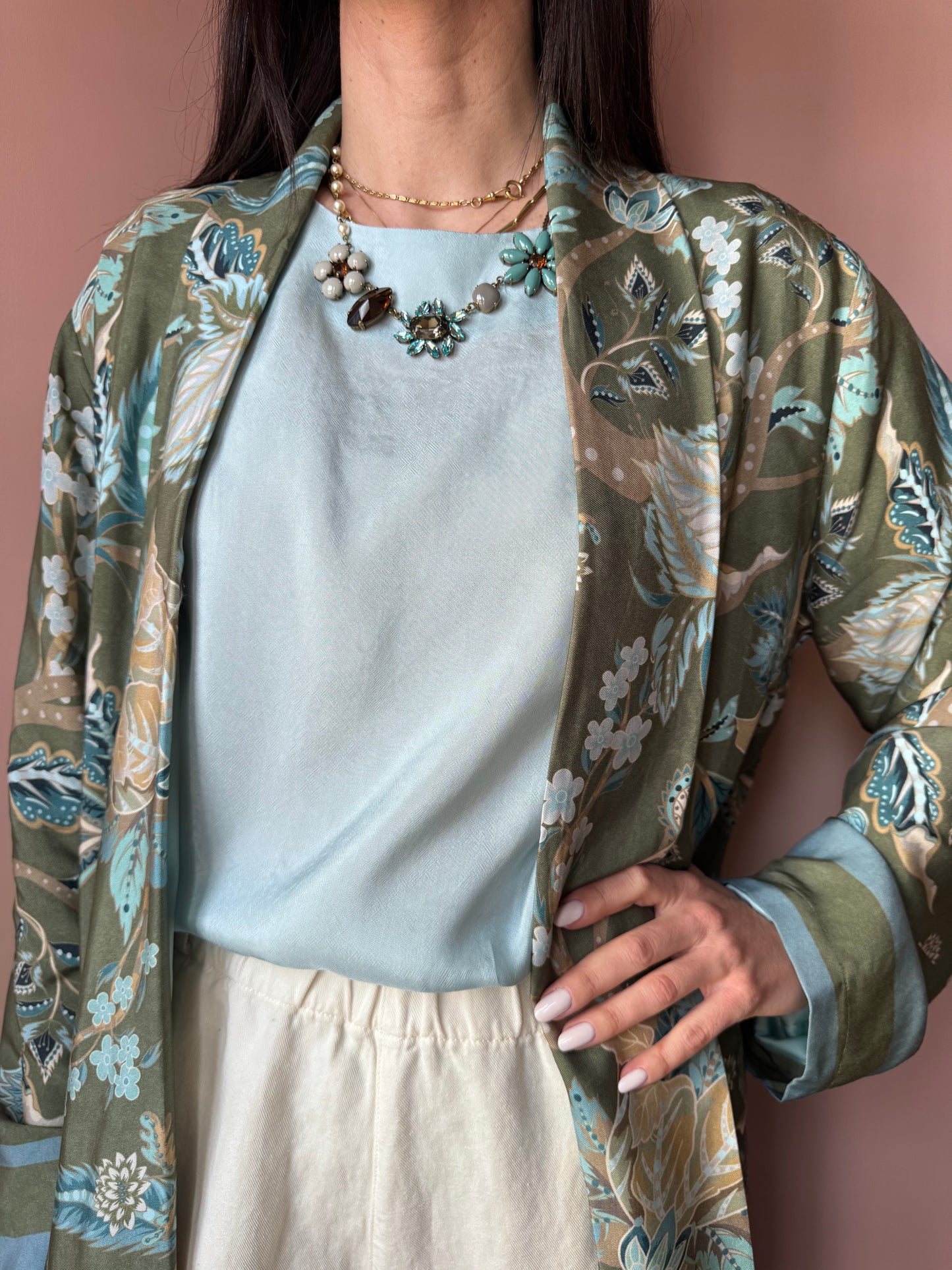 Kimono lungo acqua Wu Side