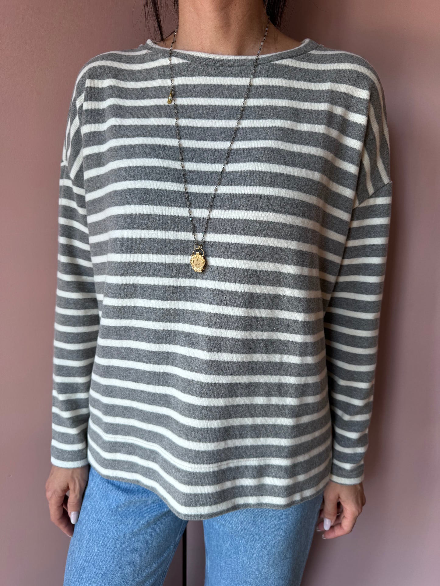 Maglia Mara riga latte Mama B