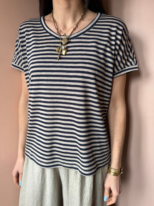 T-shirt Decisa riga blu MamaB