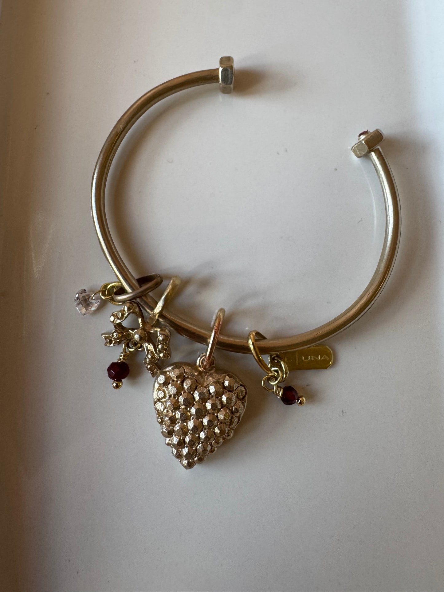 Bracciale rigido in bronzo con bullone svitabile L|UNA