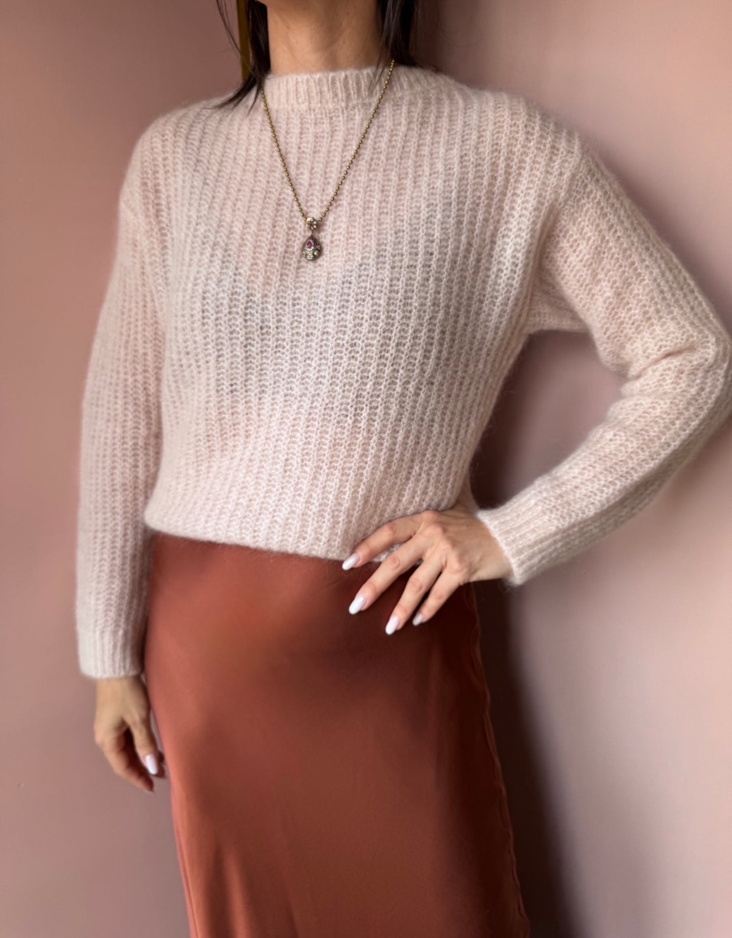 Maglione rosa Pomandére