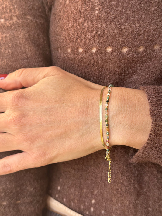 Bracciale scia dorata con pietrine