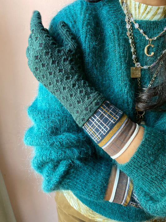 Guanti ExquisiteJ quadretti verdi