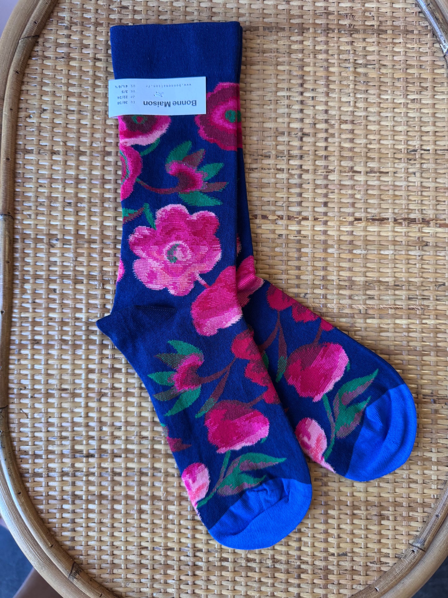 Calze fiori fucsia Bonne Maison