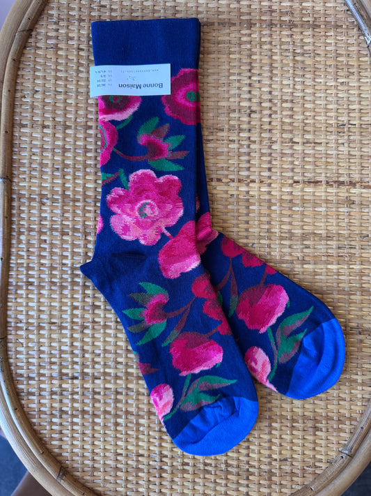 Calze fiori fucsia Bonne Maison