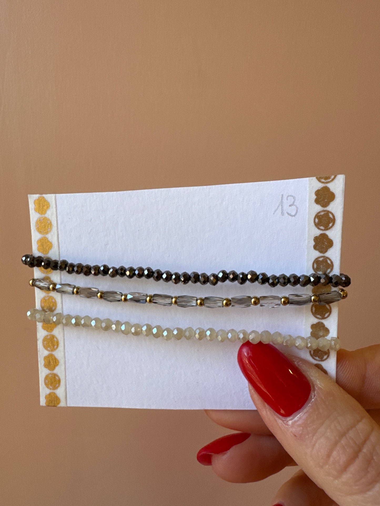 Set 3 bracciali cristallini