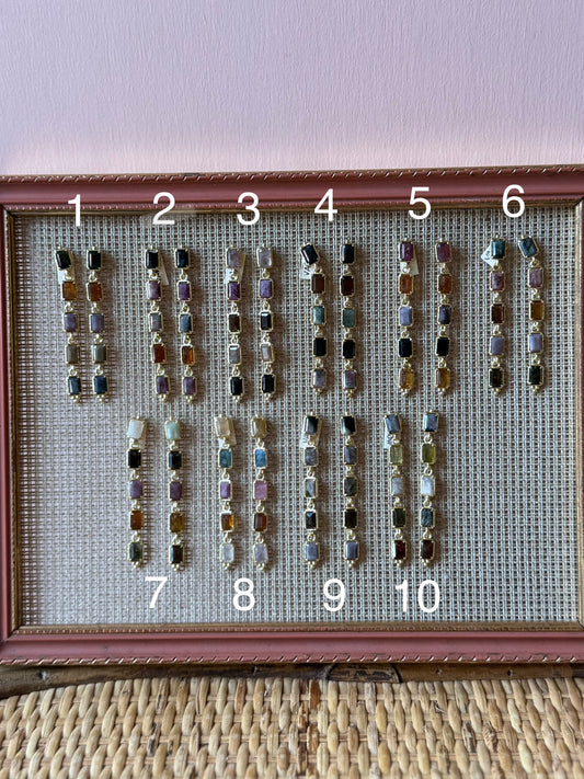 Orecchini cinque gemme