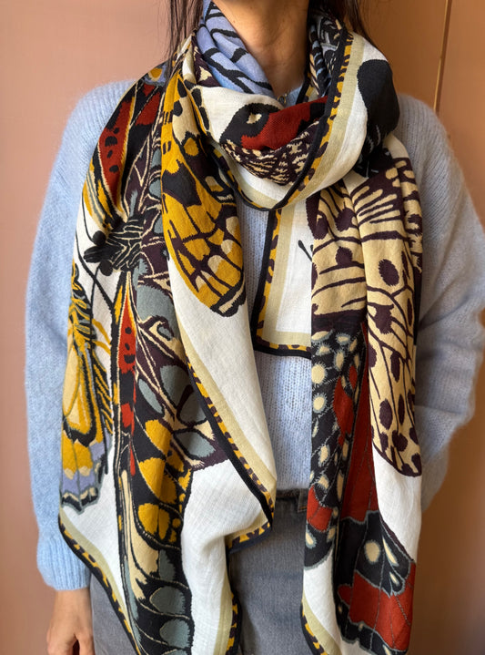 Sciarpa Papillons panna Inoui