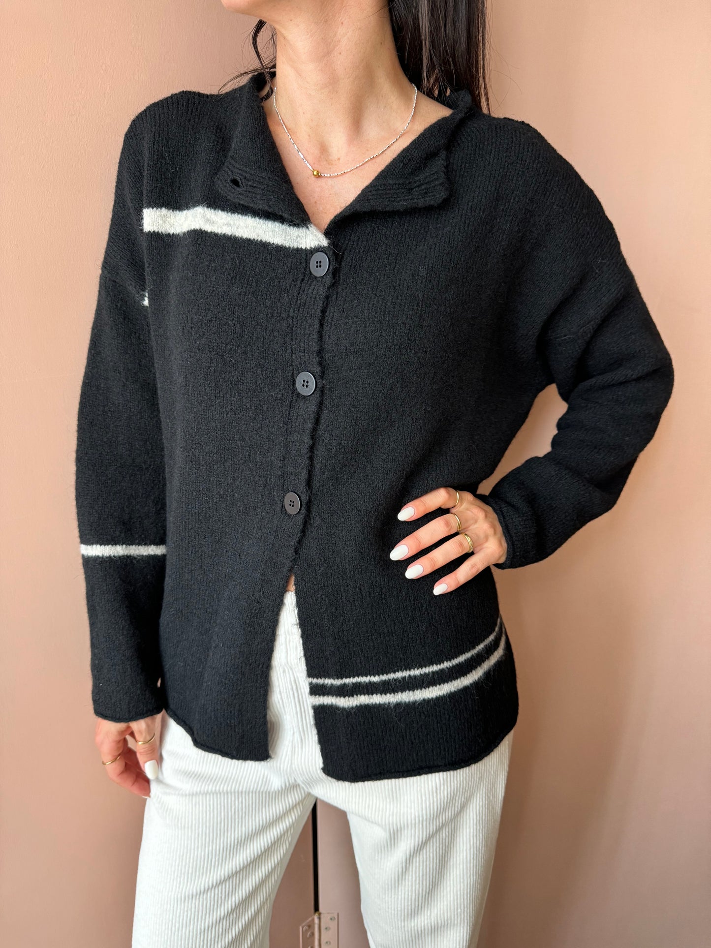 Cardigan coreana Nero Neirami