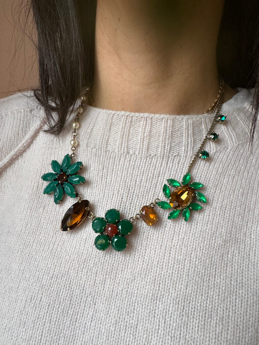 Girocollo mix fiori smeraldo Unique