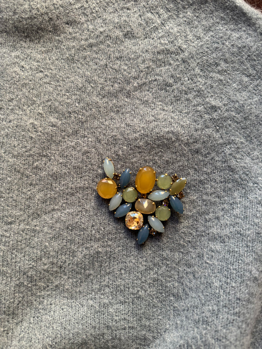 Spilla multi castoni azzurro giallo Unique