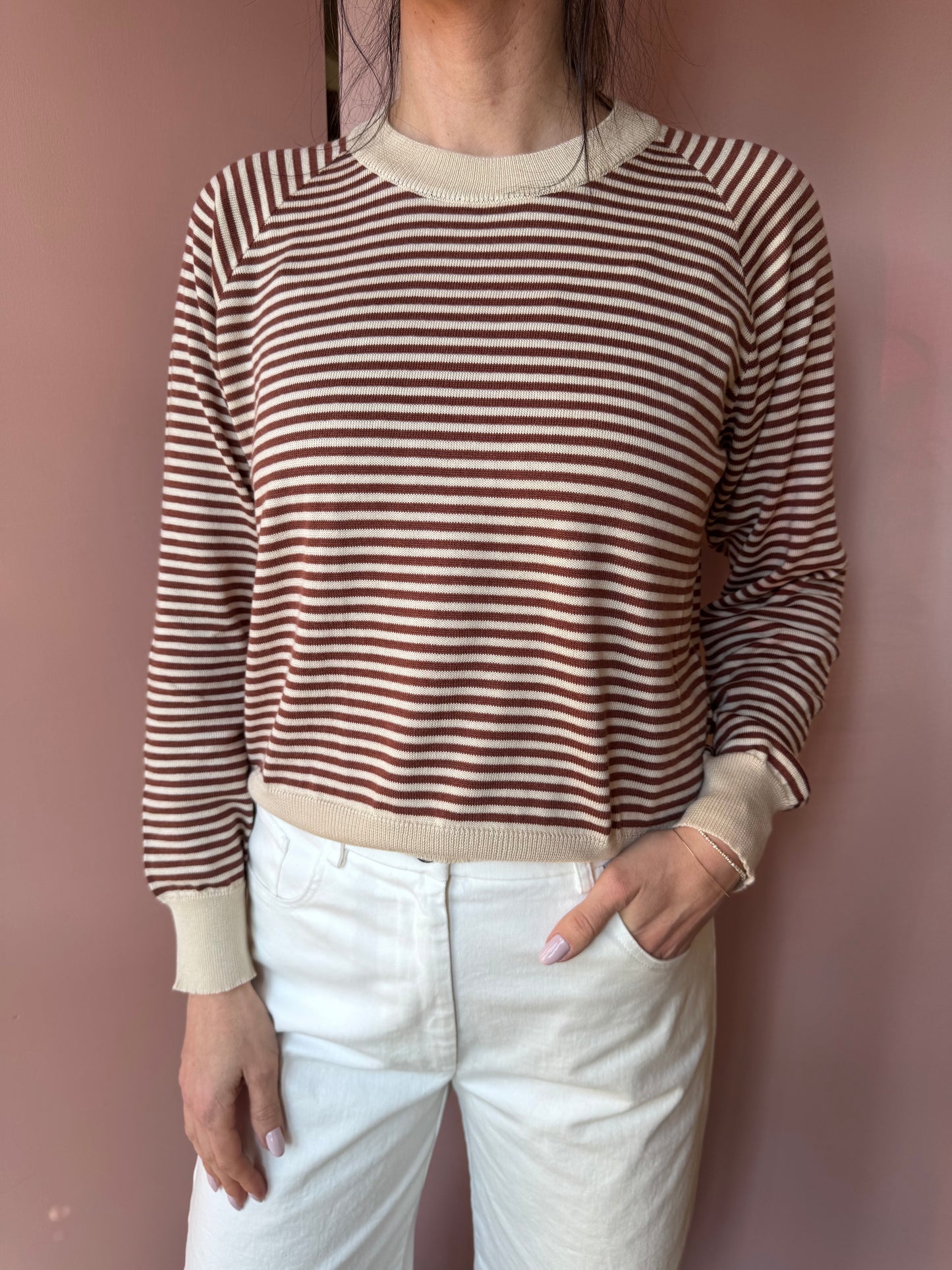 Maglia riga cioccolato DIEGA