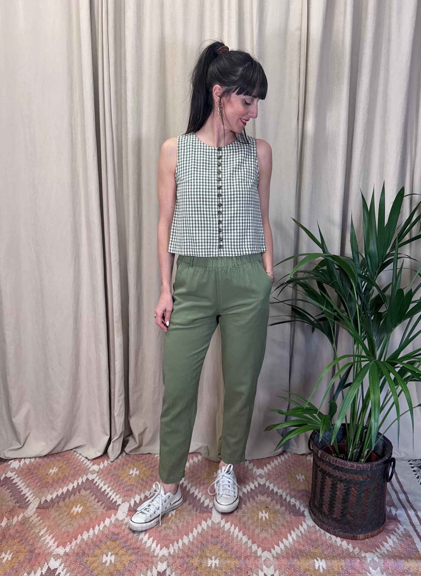 Pantaloni con elastico in vita militare BottegaChilometriZero