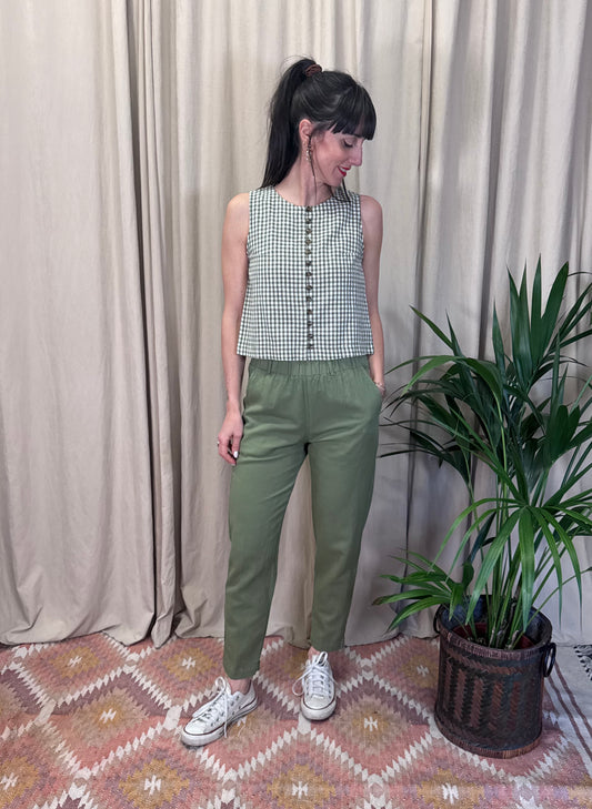 Pantaloni con elastico in vita militare BottegaChilometriZero