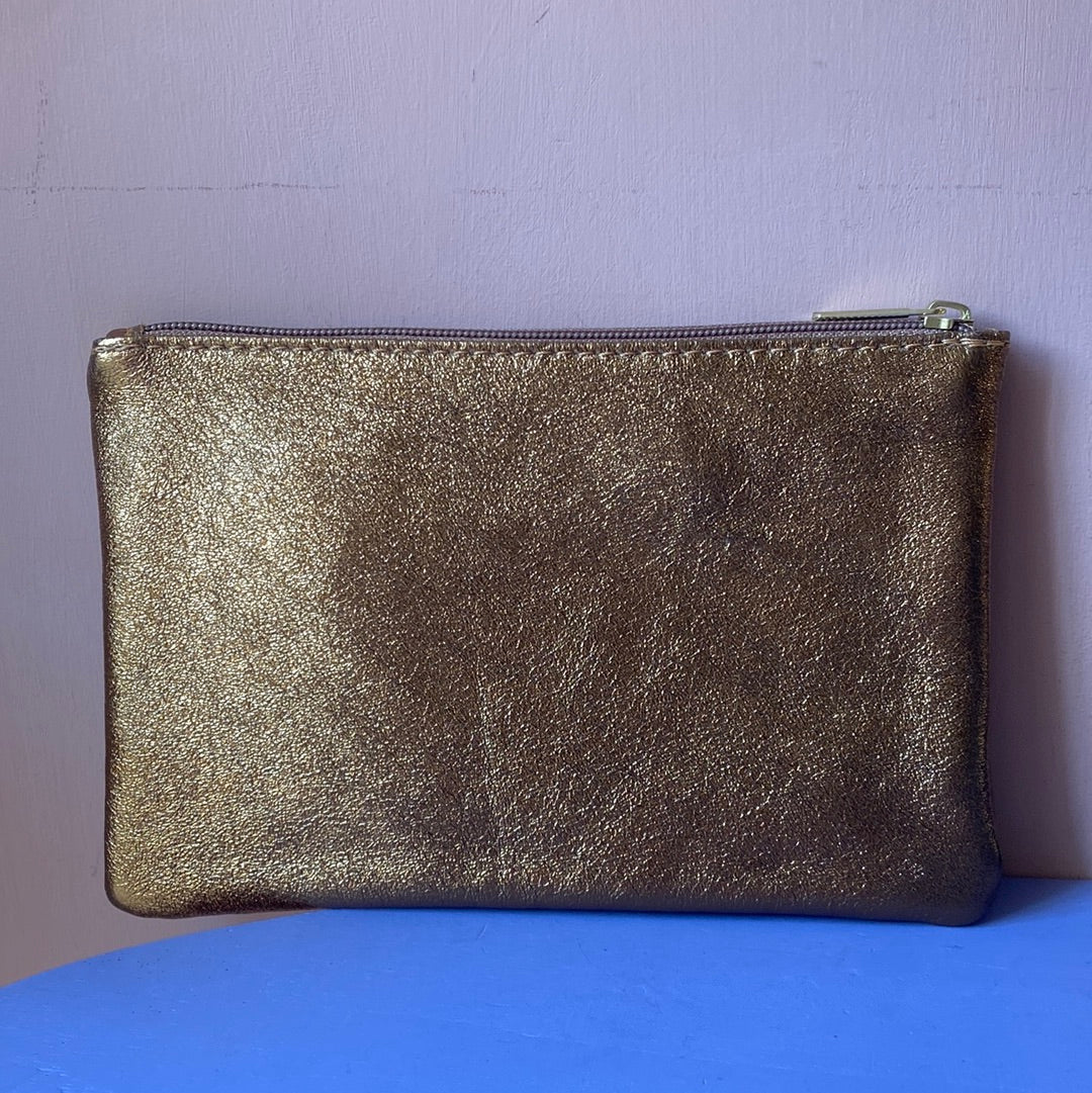 Pochette in pelle metallizzata Tg.L