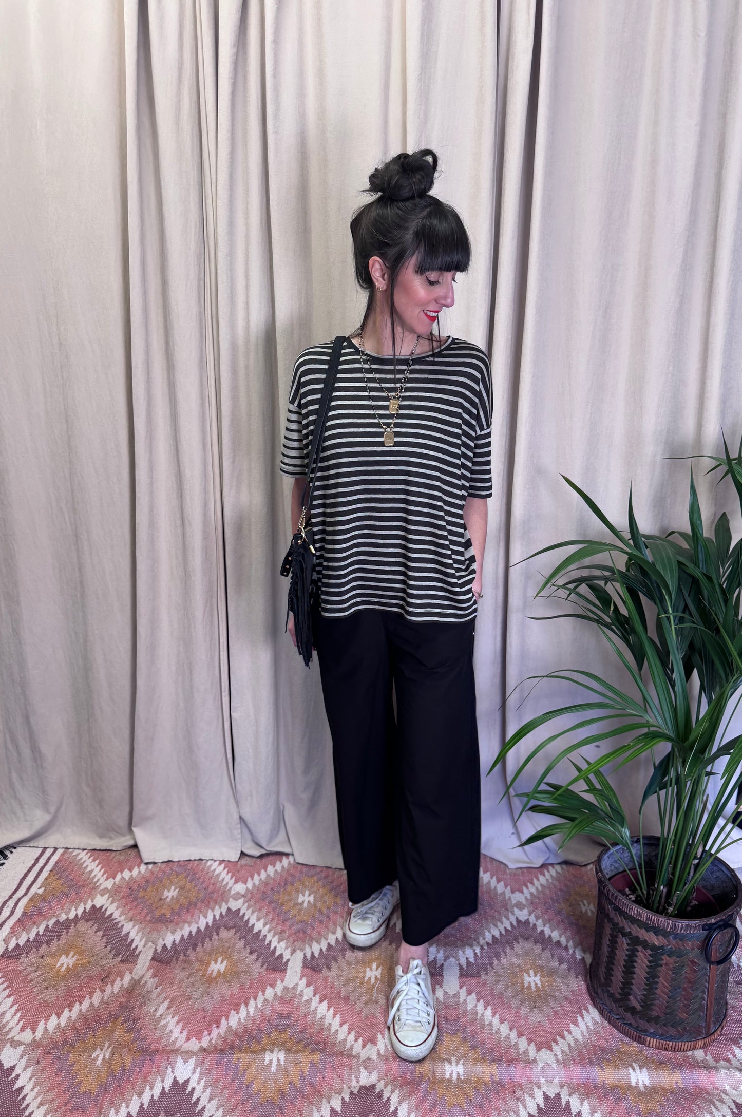 Pantaloni 3/4 nero Ottod’ame
