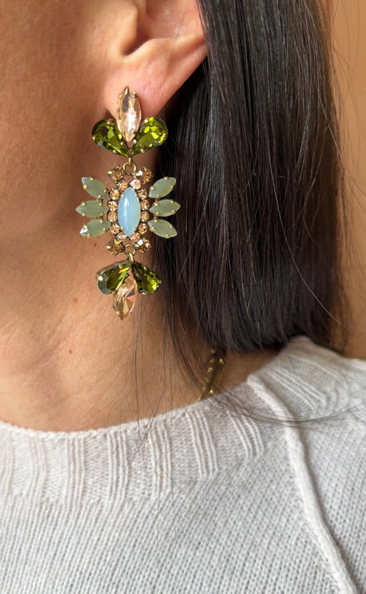Orecchini composé pendenti verde Unique