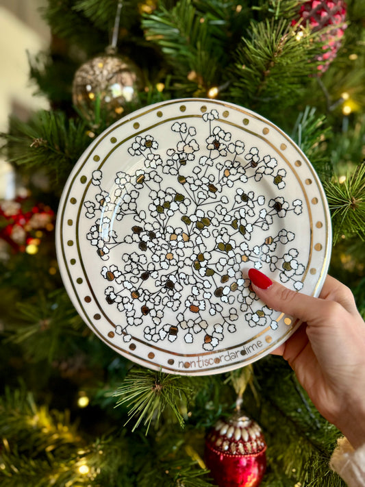 Piatto ILARIA.I “non ti scordar di me ” bianco