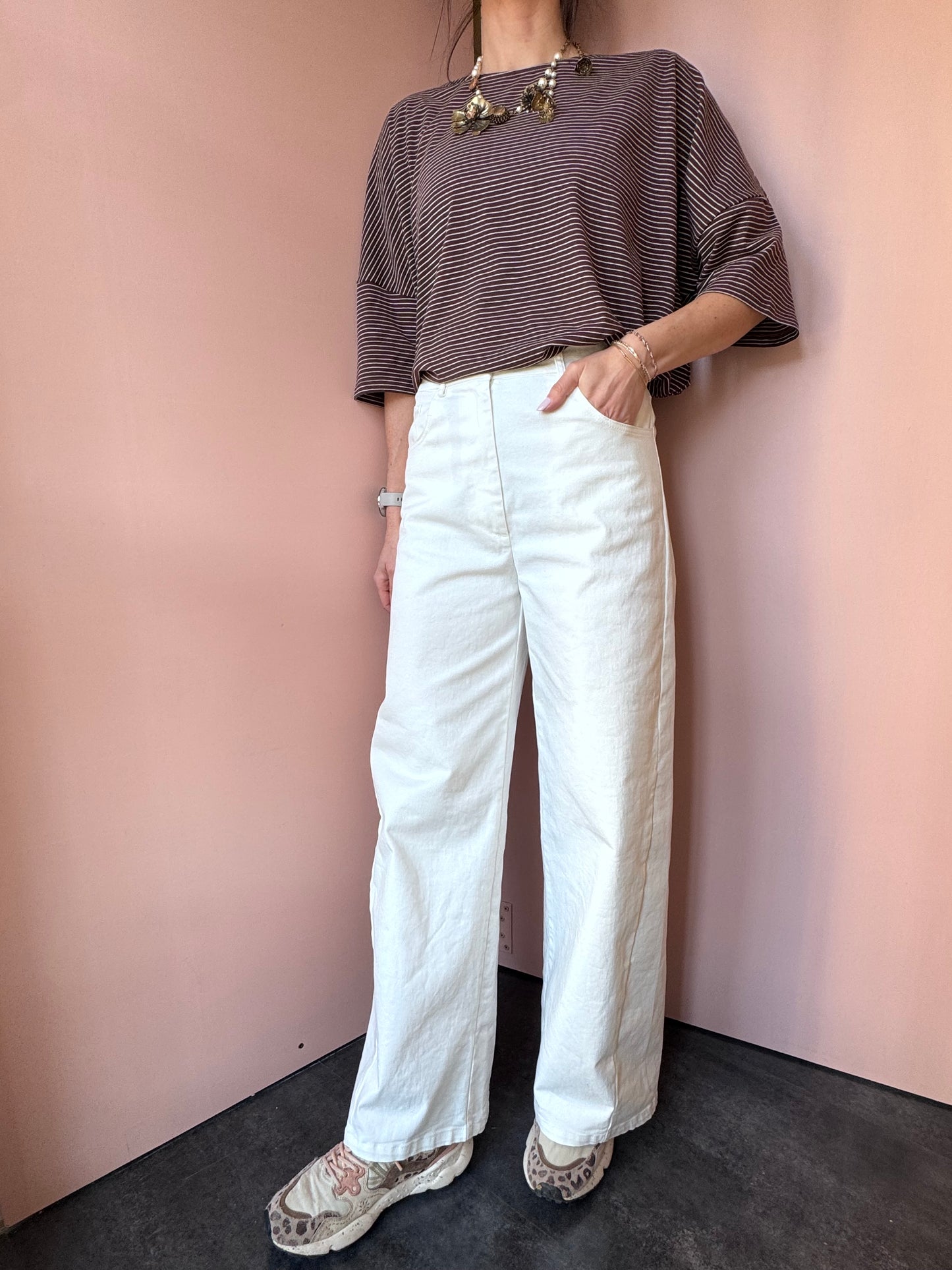 Pantaloni svasati panna Neirami