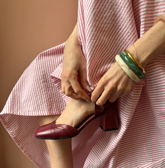 Scarpa con tacco bordeaux Audley