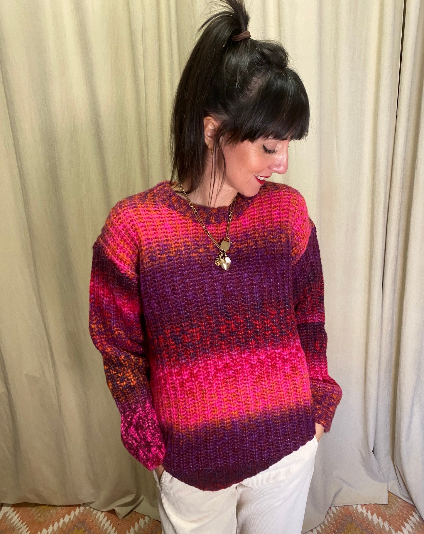 Maglione mélange Fucsia Ottod’ame